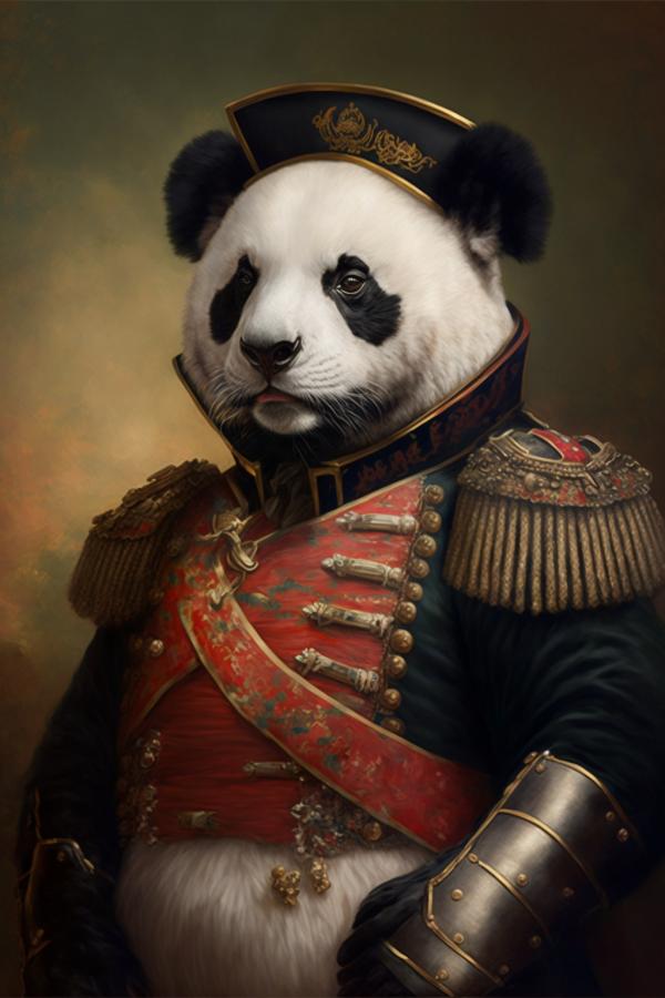 Tableau Panda Soldat De Napoléon