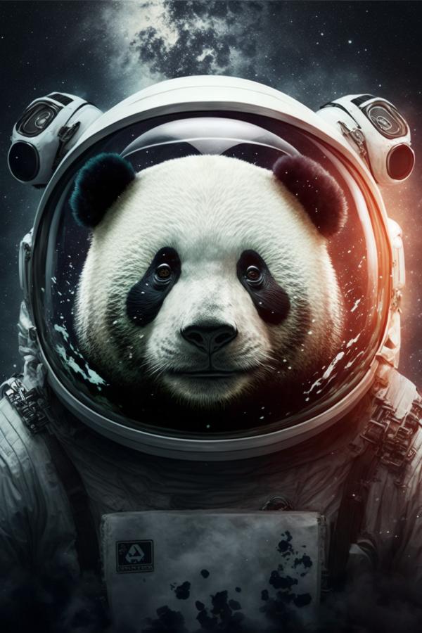Tableau Panda Astronaute