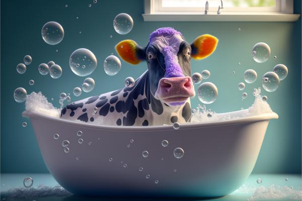 Tableau Vache Dans Son Bain