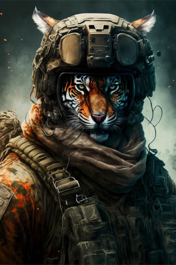 Tableau Tigre Soldat