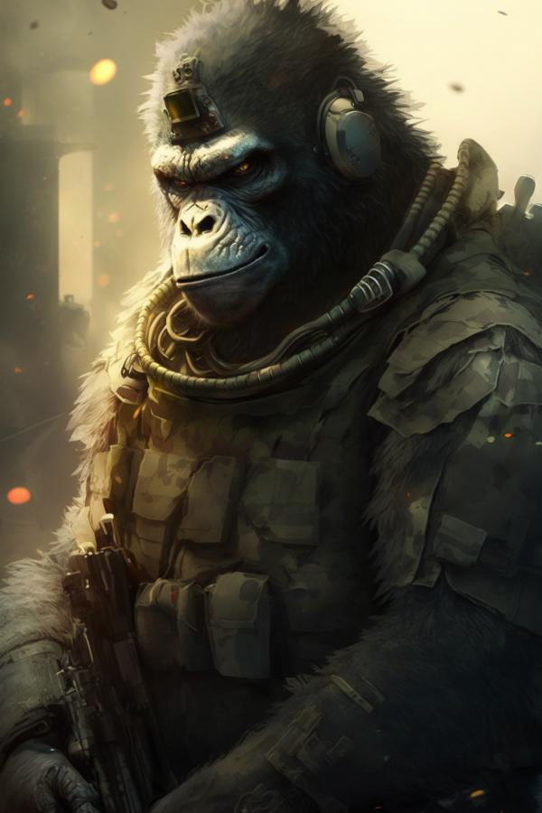 Tableau Gorille Soldat