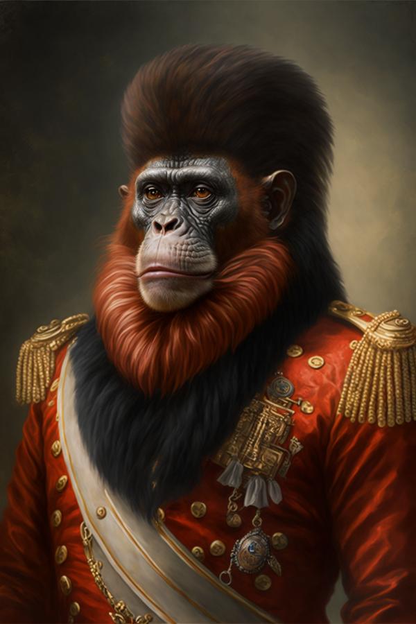 Tableau Orang-outan Soldat De Napoléon