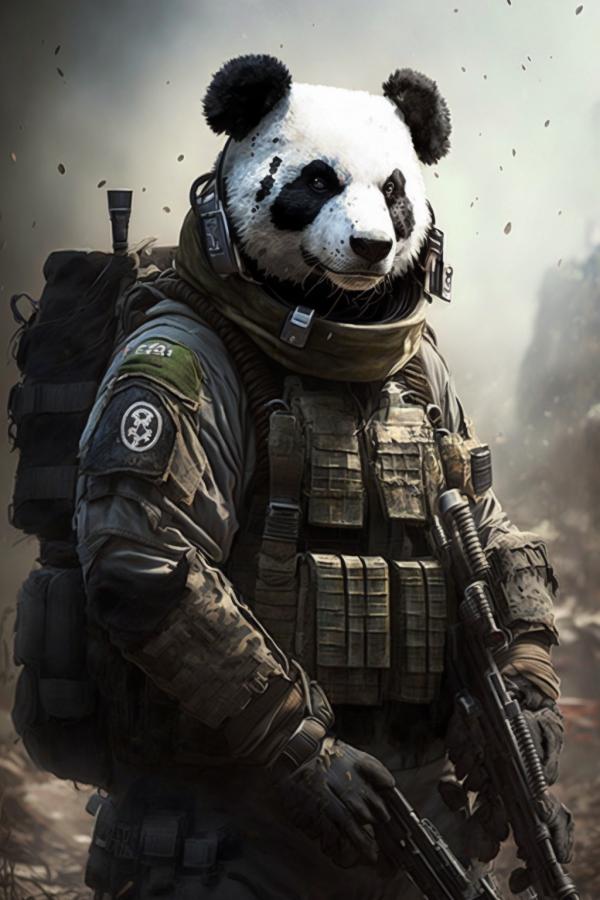 Tableau Panda Soldat