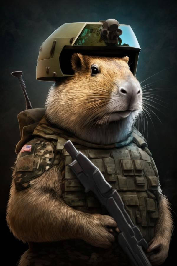 Tableau Capibara Soldat