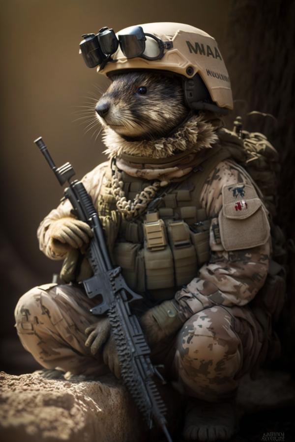 Tableau Marmotte Soldat