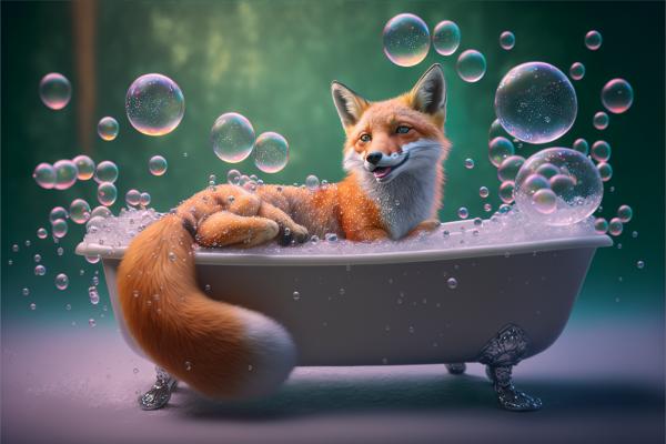 Picture of Fox In Bathtub