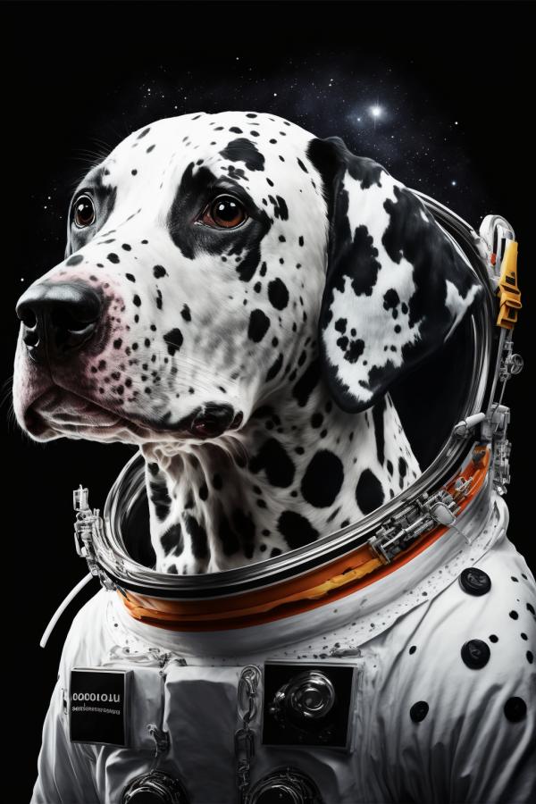 Tableau Dalmatien Astronaute