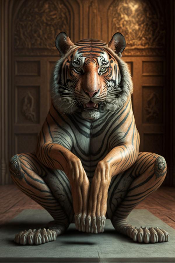 Tableau Tigre Yoga
