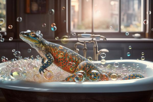 Picture of Cameleon In Bathtub