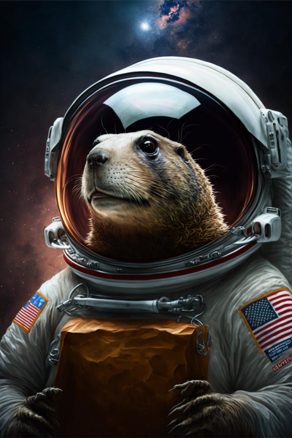 Tableau Marmotte Astronaute