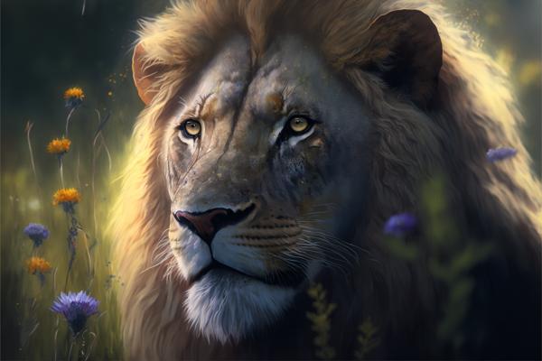 Tableau Lion Dans Son Environnement Naturel