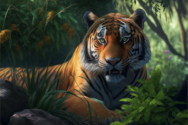 Tableau Tigre Dans Son Environnement Naturel