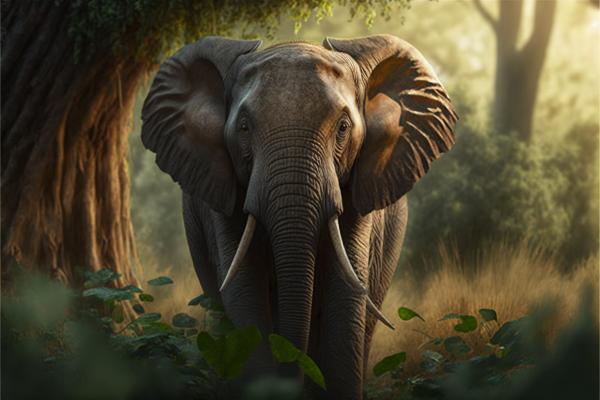 Tableau éléphant Dans Son Environnement Naturel