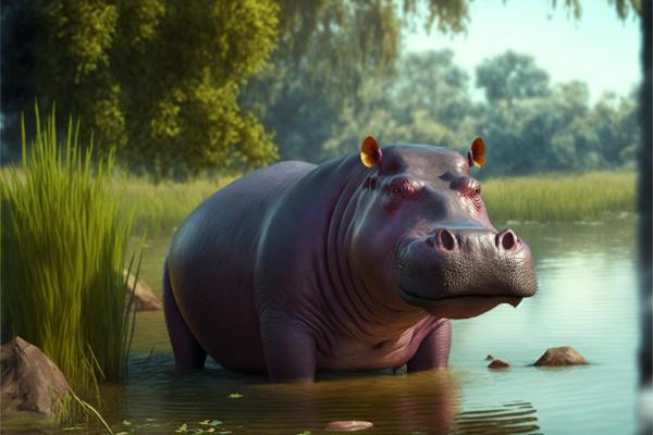 Tableau Hippopotame Dans Son Environnement Naturel