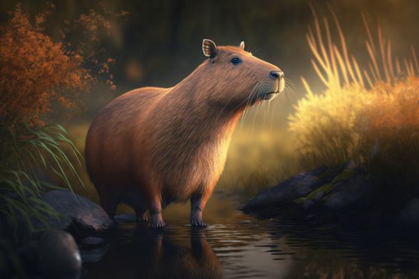 Tableau Capibara Dans Son Environnement Naturel