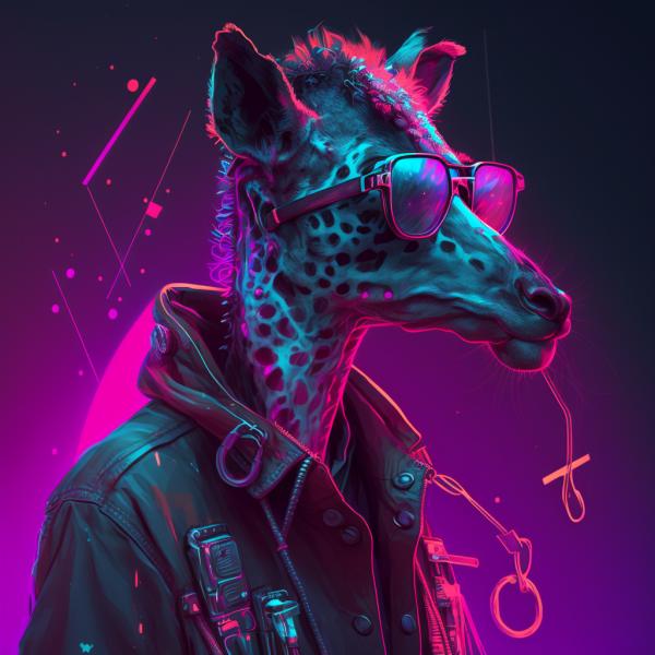 Picture of Giraffe Synthwave