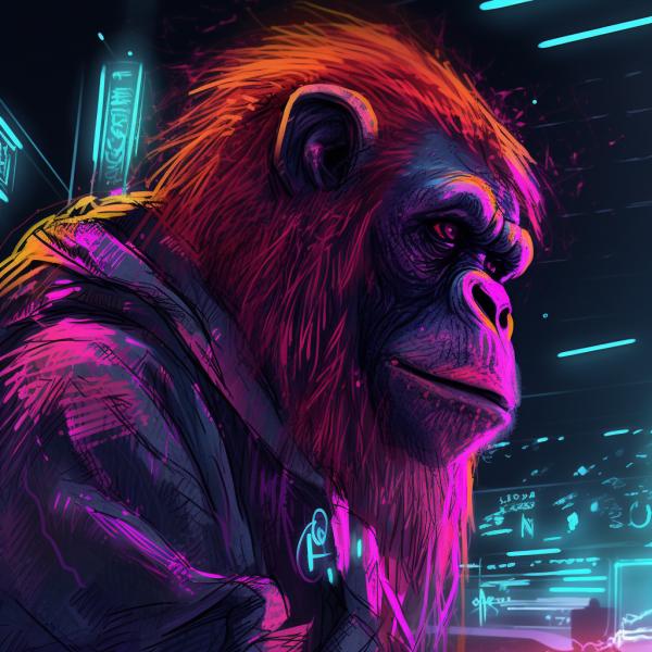 Tableau Orang-outan Synthwave