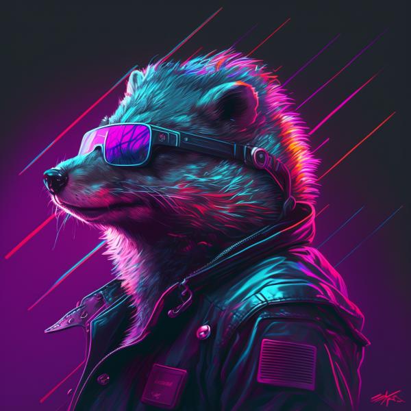 Tableau Marmotte Synthwave