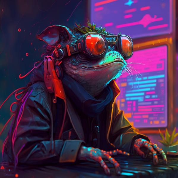 Tableau Grenouille Synthwave