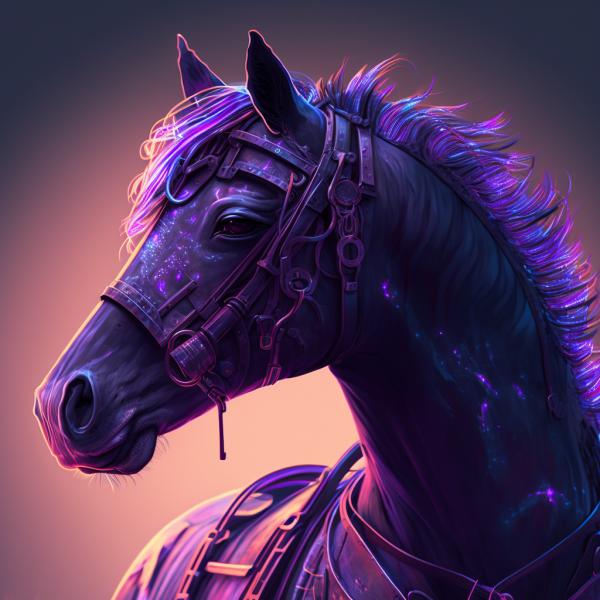 Tableau Cheval Synthwave