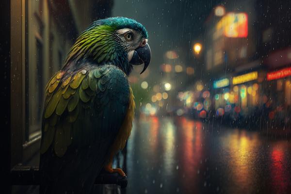 Picture of Parrot Rainy Night