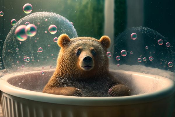 Picture of Bear In Bathtub