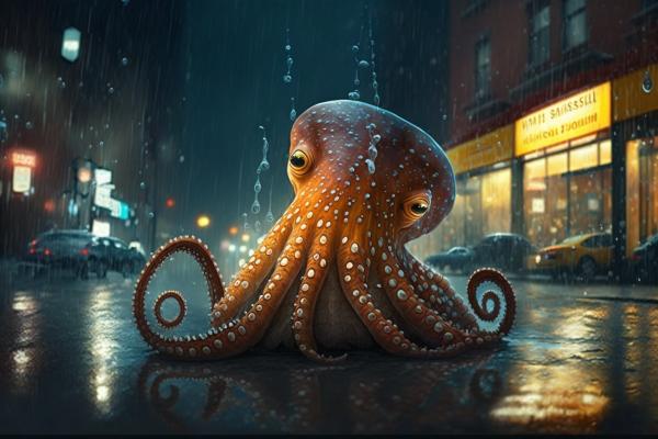 Picture of Octopus Rainy Night