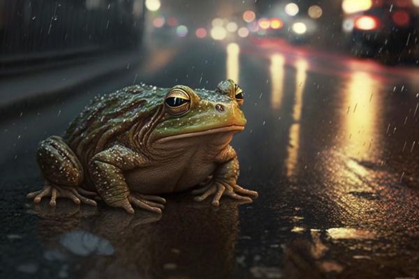 Picture of Frog Rainy Night