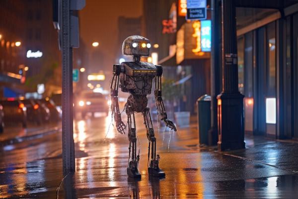 Picture of Robot Rainy Night