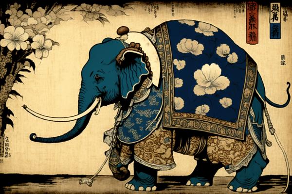 Picture of Elephant Ukiyo-e