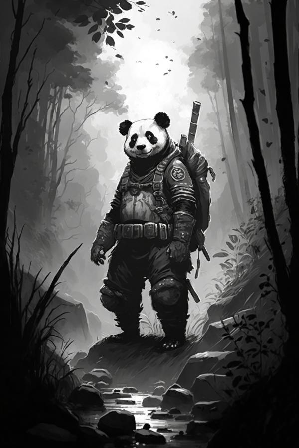 Tableau Panda Monochrome