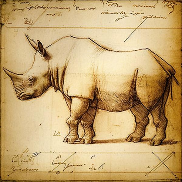 Tableau Rhinocéros Léonard De Vinci