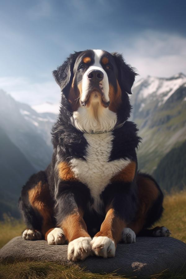 Picture of Bernese mountain dog Yoga