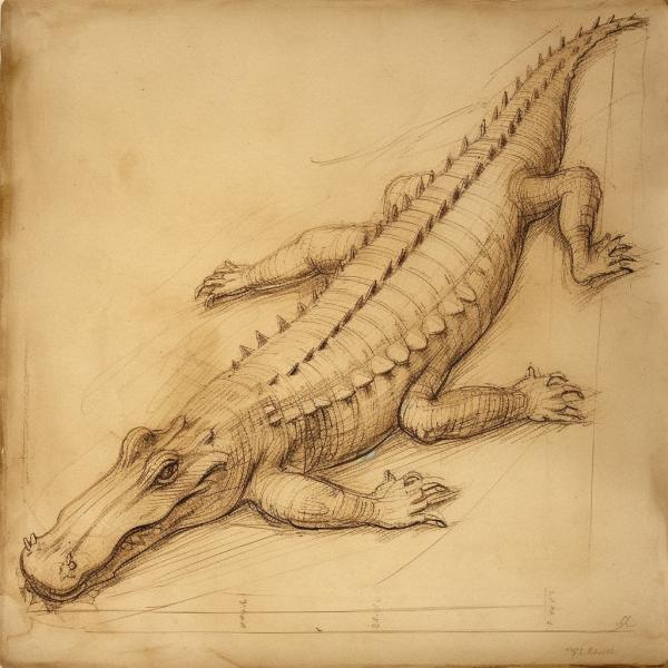 Tableau Crocodile Léonard De Vinci