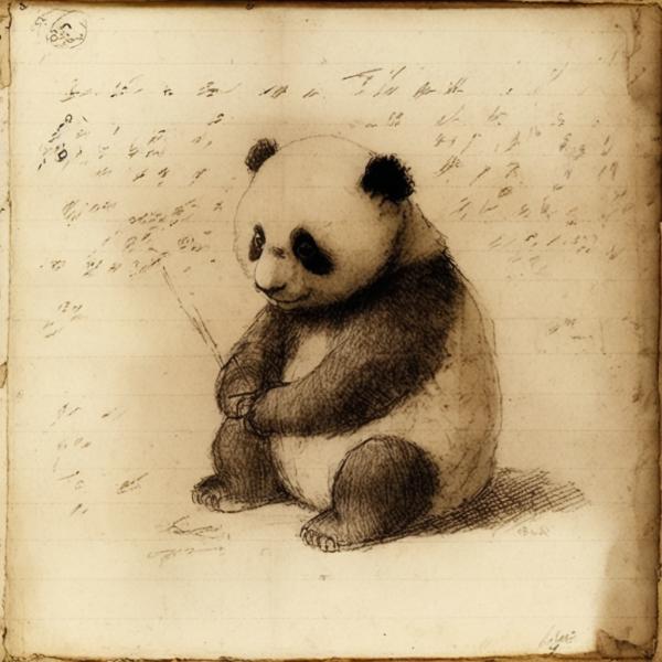 Picture of Panda Leonardo Da Vinci
