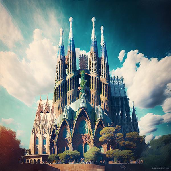 Tableau Sagrada Familia été