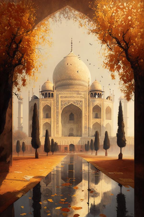 Tableau Taj Mahal Automne