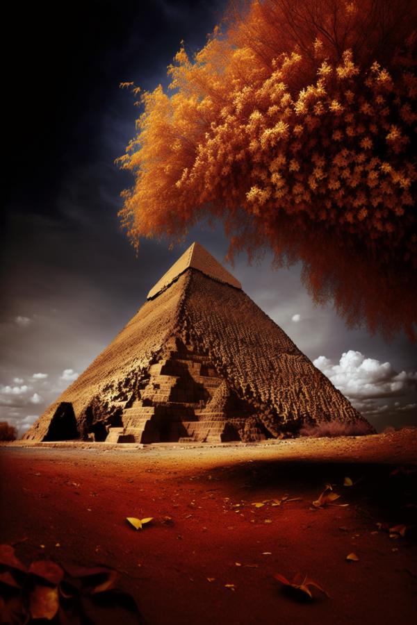 Tableau Pyramide de Khéops Automne