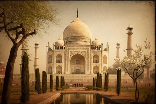 Tableau Taj Mahal Printemps