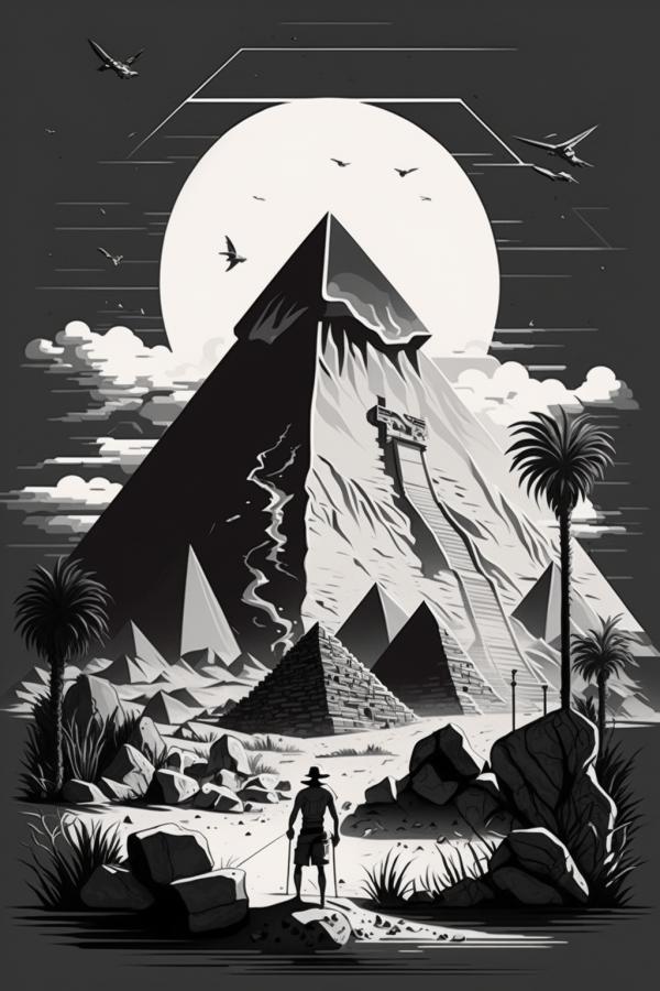 Tableau Pyramide de Khéops Monochrome