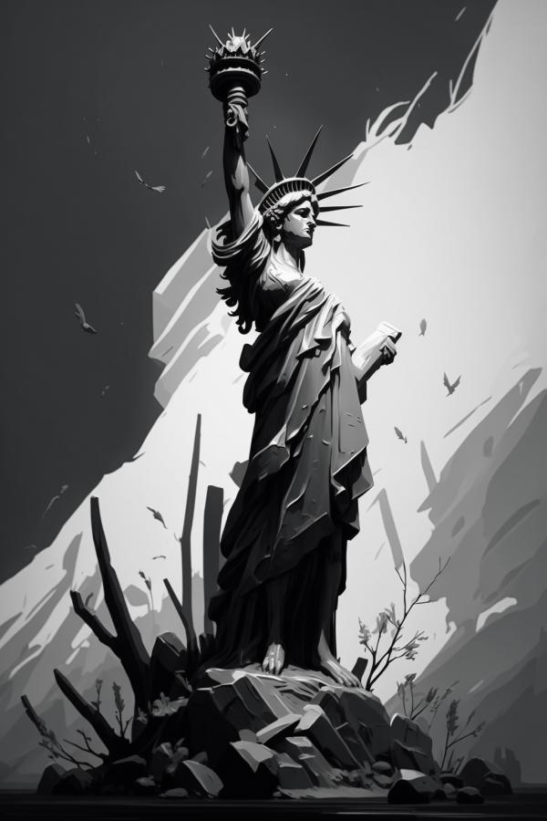 Tableau Statue de la Liberté Monochrome