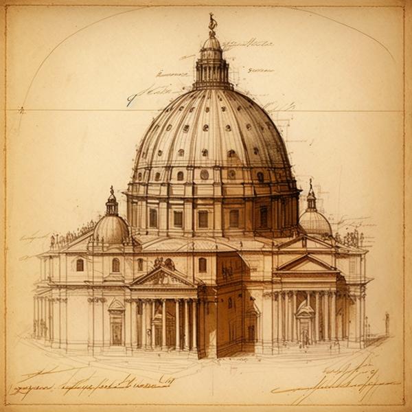 Picture of St. Peter's Basilica Leonardo Da Vinci