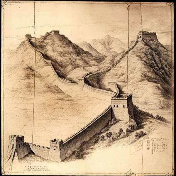 Tableau La Grande Muraille de Chine Léonard De Vinci
