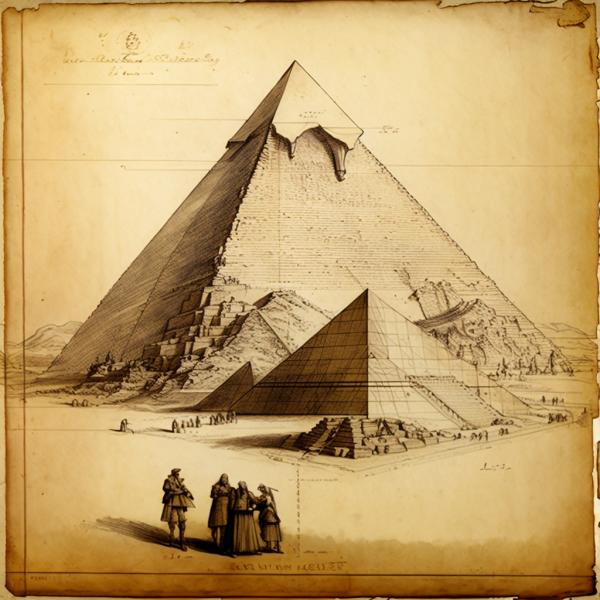 Tableau Pyramide de Khéops Léonard De Vinci