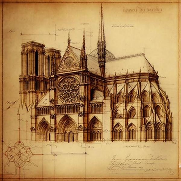 Tableau Cathédrale Notre-Dame de Paris Léonard De Vinci