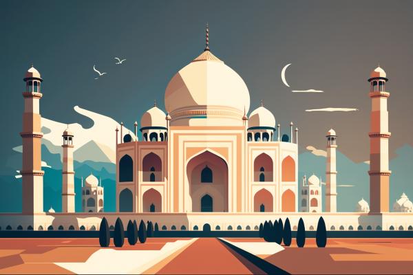 Tableau Taj Mahal Vecteur