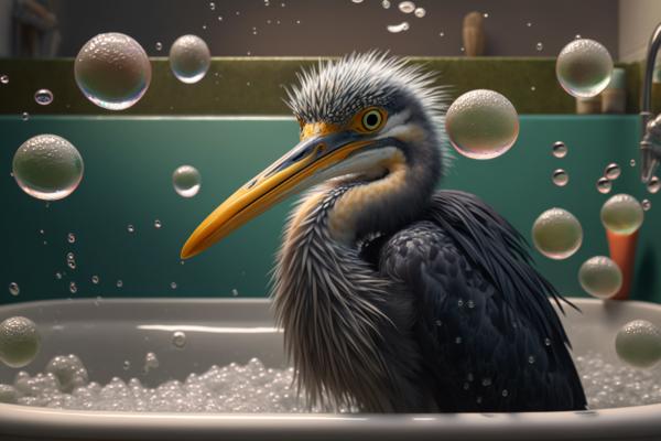 Picture of Heron In Bathtub