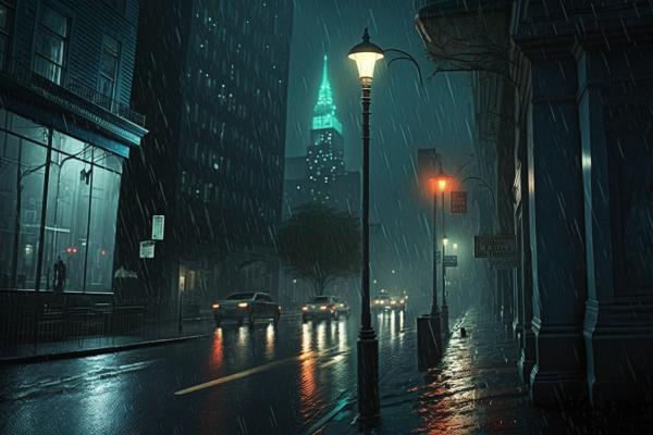 Picture of Empire state building Rainy Night