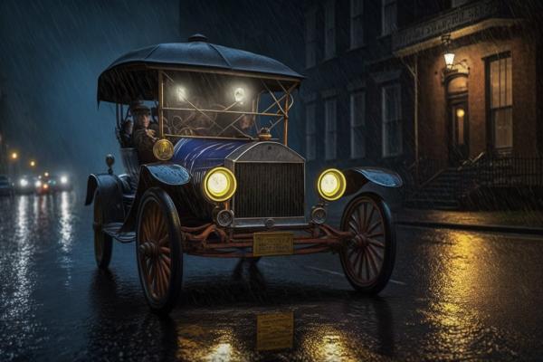 Tableau Ford Model T Nuit Pluvieuse