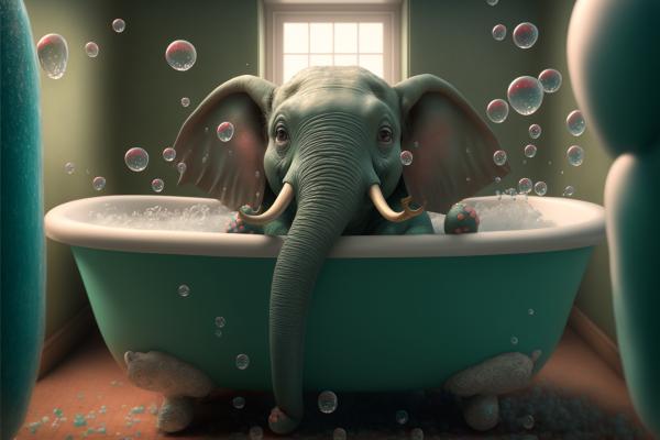 Picture of Elephant In Bathtub